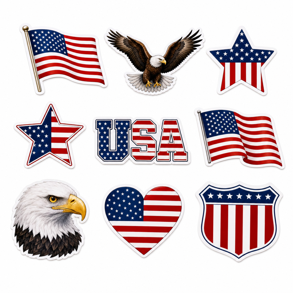 USA Flag Sticker Pack