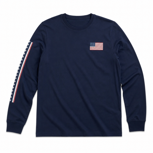 USA Flag Long Sleeve Tee