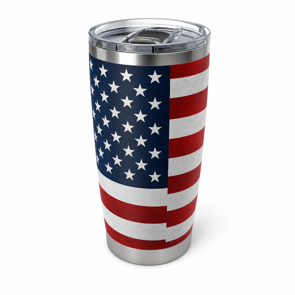 American Flag Tumbler